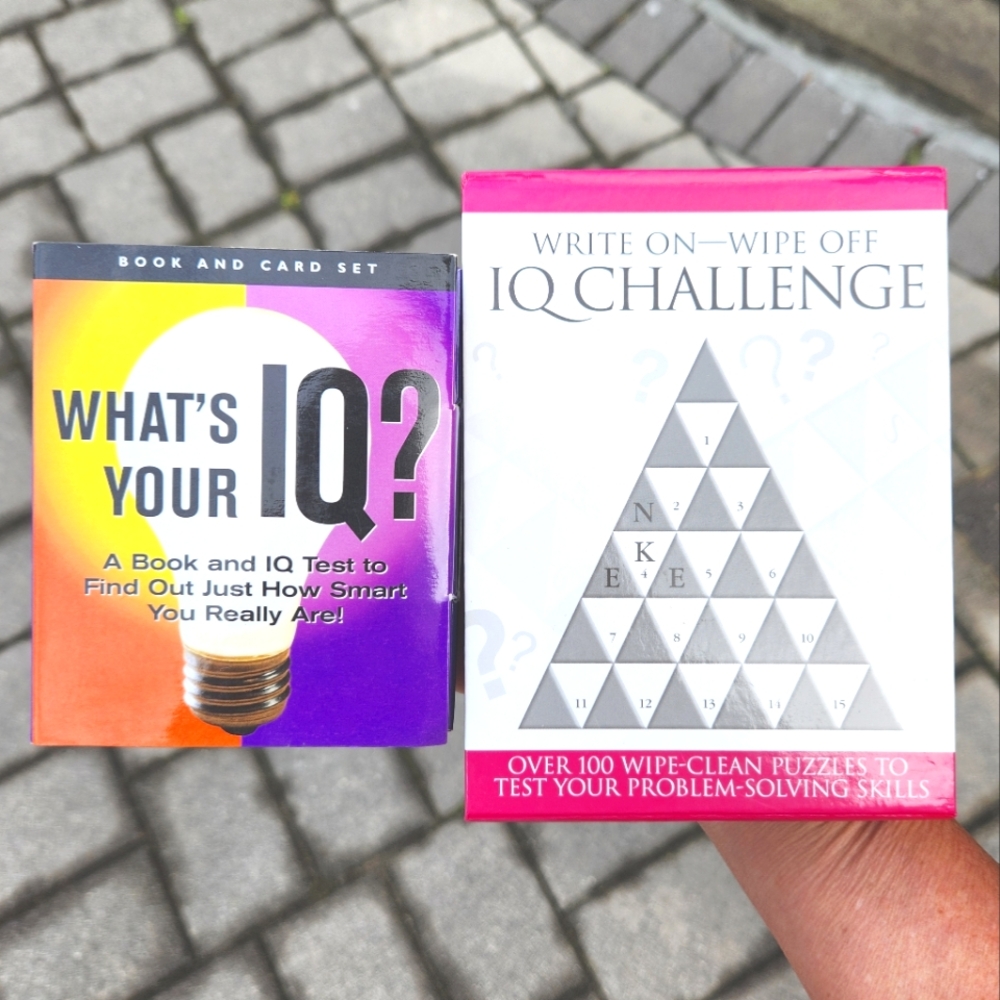 Set of What's Your IQ & Write On-Wipe Off IQ Challenge